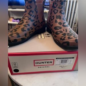 Leopard print Hunter rainboots